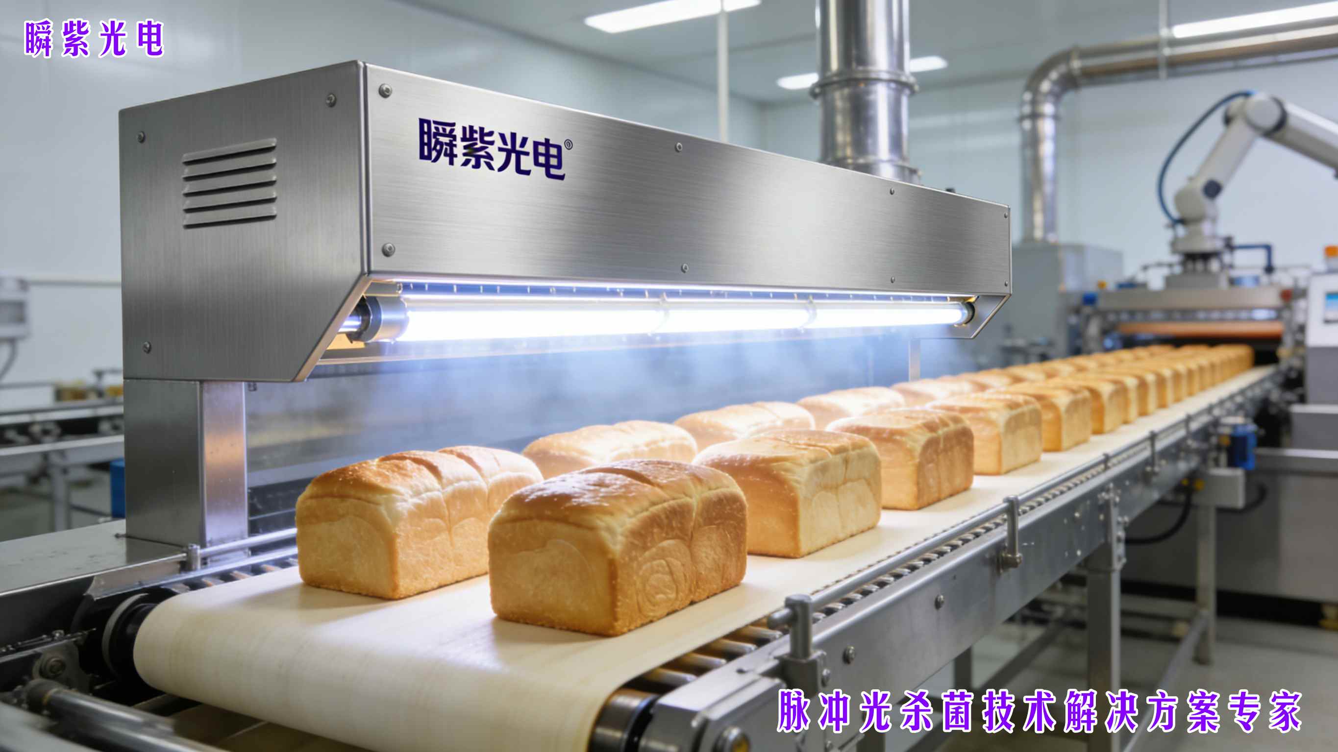 脉冲光技术赋能面包生产：解锁表面杀菌新范式，瞬紫科技引领行业升级