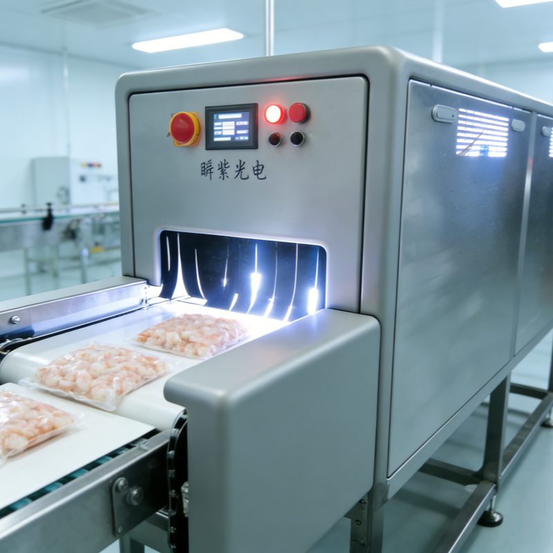 炸场！上海瞬紫科技｜国内首台落地！脉冲强光隧道式杀菌机，即食虾仁杀菌王者降临✨
